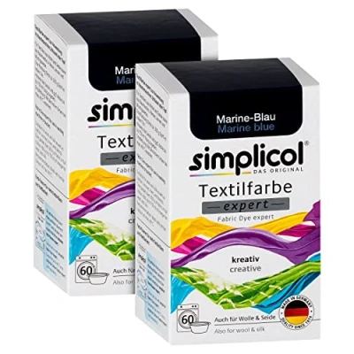 Afbeelding van simplicol Textielverf expert marineblauw 1708, 2 pack: verf voor creatief, eenvoudig verven in de wasmachine of handmatig