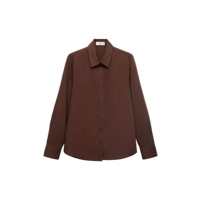 Afbeelding van Mango Overhemdblouse, Dames, Maat: XS, Brown