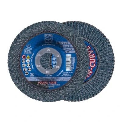 Afbeelding van 4 1/2&quot; x 7/8&quot; POLIFAN® CURVE Flap Disc SGP, Zirkonia, 40 Grit, Medium Radius