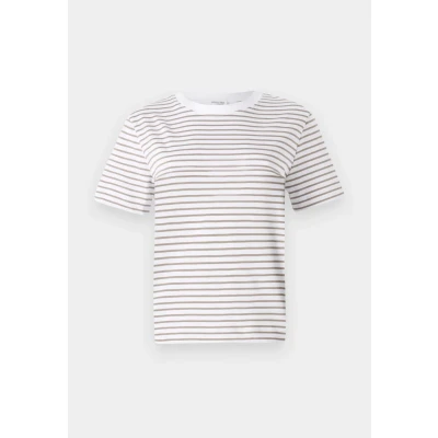 Afbeelding van Selected Femme Slfessential Striped BOXY TEE Tshirt print, Dames, Maat: 34, Greige