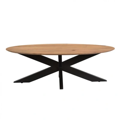 Afbeelding van Livingfurn Oslo salontafel ovaal 130 cm naturel Hout