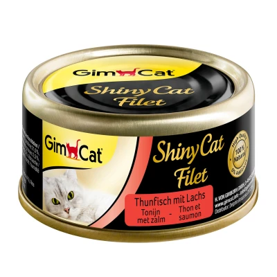 Afbeelding van Gimcat Shinycat Filet 70 g Kattenvoer Tonijn&amp;Zalm