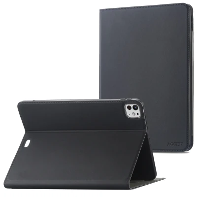 Afbeelding van Apple iPad Pro 11 (2024) M4 Hoes: Accezz Classic Tablet Case Bookcase Zwart Siliconen En TPU (zacht) Hoezen