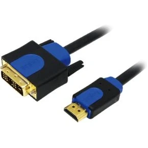 Afbeelding van LogiLink CHB3103 video kabel adapter DVI HDMI zwart/blauw 3m