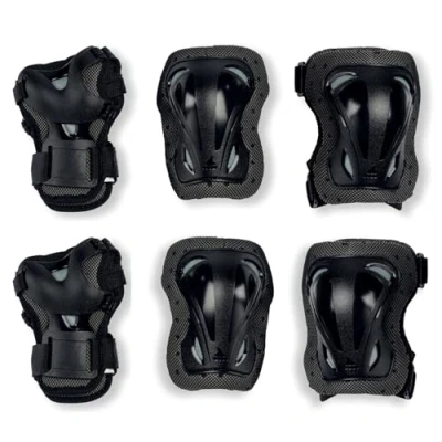 Afbeelding van Rollerblade Skate Gear Junior protectoren, verpakking van 3, uniseks, zwart, XXXS