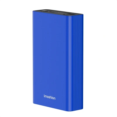 Afbeelding van imoshion Powerbank 20000 mAh 30W Ultra Snellader LED indicator USB C &amp; A Geschikt voor o.a. iPhone en Samsung Universeel Blauw
