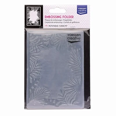 Afbeelding van Vaessen Creative Prägeschablone, Embossing Folder, Dschungel Rand, 14,6 x 10,7 cm Muster Zum Prägen, Stanzen Und Gestalten Von DIY Scrapbook, Fotoalbum, Briefpapier en Karten Wie Geburtstagskarten