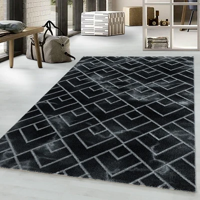 Afbeelding van Modern vloerkleed Marble Pattern Antraciet/Zilver 140x200cm Adana Carpets