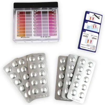 Afbeelding van Premium zwembadtest voor chloor en pH waarde, met 60 snelle testtabletten, elk 30 x DPD1 fenolrood, testkit, watertest, whirlpool, aquarium, zwembadaccessoires, meter