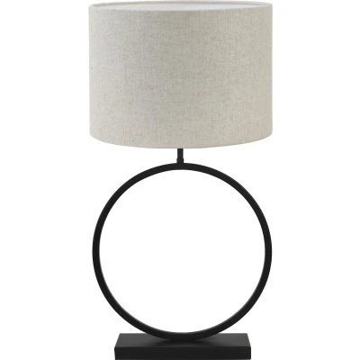 Afbeelding van Light &amp; Living Tafellamp Liva/Livigno Zwart/Naturel Ø40x78,5cm