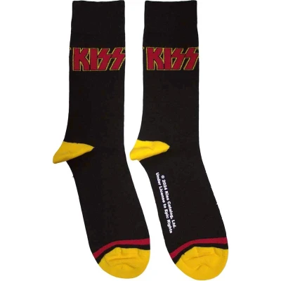 Afbeelding van Kiss Red Logo Single Stripe Sokken Zwart