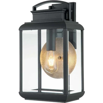 Afbeelding van Elstead Quoizel Byron Outdoor Wandlantaarn Grafiet met Pewter Reflector, IP44