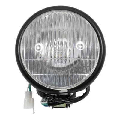 Afbeelding van Motorfiets Koplamp Voor Dyna Bobber Chopper Cafe Racer Custom 5 &quot;Universele Retro Metalen Hoge/Dimlicht Lamp Voorlichten(zwart)