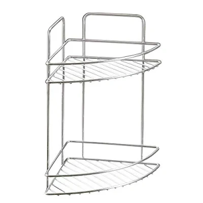 Afbeelding van Metaltex Reflex Chrome Hoekplank 2 niveaus, ijzerdraad, verchroomd, 23 x 35 cm