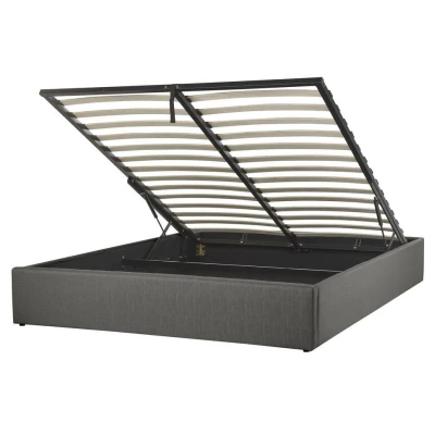 Afbeelding van Beliani Tweepersoonsbed DINAN Grijs polyester