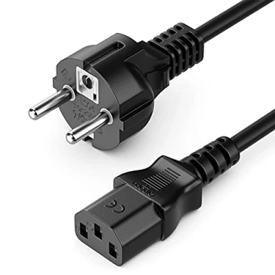 Afbeelding van deleyCON 5m Kabel voor Koude Apparaten Voedingskabel Stroomkabel Veiligheidsstekker Type F (CEE 7/4) Aansluiting C13 Bus PC Computer Monitor Printer Beamer Zwart