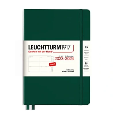Afbeelding van LEUCHTTURM1917 367594 weekkalender medium (A5) 2024, 18 maanden, bosgroen, Engels