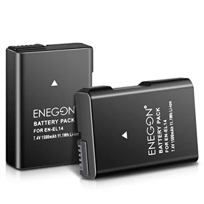 Afbeelding van ENEGON en EL14 oplaadbare Li Ion batterij voor Nikon el14/el14a D5600 D5100 D5200 D5300 D5500 D3100 D3200 D3300 D3400 D3500 Coolpix P7000 P71100 0 00 liter. P7 200 P7700 P7800 digitale camera