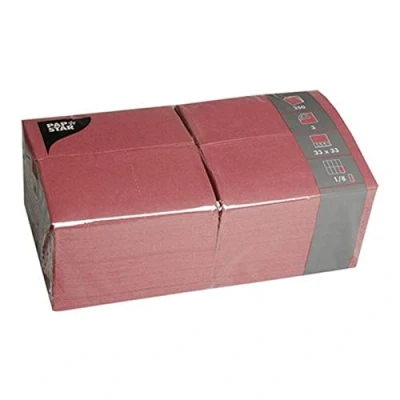 Afbeelding van Papstar 84577 250 servetten, 3 laags 1/8 vouw 33 cm x cm, bordeaux