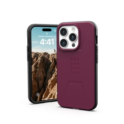 Afbeelding van Apple iPhone 15 Pro MagSafe Hoesje Kunststof UAG Hardcase/Backcover Donkerrood Telefoonhoesje Shockproof/Valbescherming