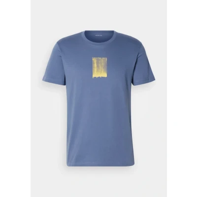 Afbeelding van Calvin Klein Jeans Brush Stroke Graphic TEE Tshirt print, Heren, Maat: XS, Vintage indigo