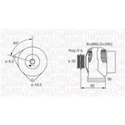 Afbeelding van Magneti Marelli Alternator/Dynamo 063731305010