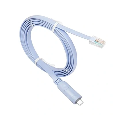 Afbeelding van QIANRENON USB C Cisco Consolekabel, naar RJ45 Console Seriële Debug Kabel met FTDI Chip, Type Adapterkabel Compatibel Router, Schakelaar, Firewall, AP (Wireless), 6 m
