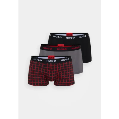 Afbeelding van HUGO Boxershorts grijs / rood zwart wit