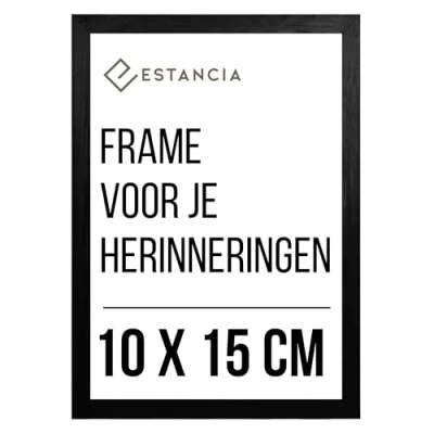 Afbeelding van Zwarte Houten Fotolijst 10x15 cm met Onbreekbaar Plexiglas