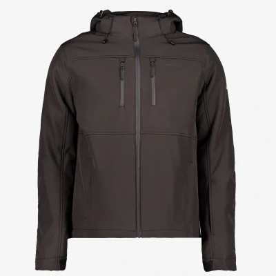 Afbeelding van Mountain Peak gevoerde heren softshell jas grijs Maat M Met capuchon Ritssluiting