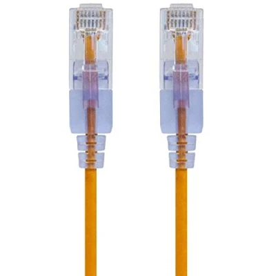 Afbeelding van Monoprice 116322 SlimRun Cat6A Ethernet patchkabel Snagless RJ45 UTP Pure Kale Koperdraad 10G 30AWG 3ft Geel 10 Pack