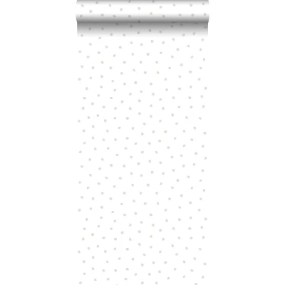 Afbeelding van Leen Bakker ESTAhome Behang Stippen En Wit 53cm X 10.05 M Grijs Vlies