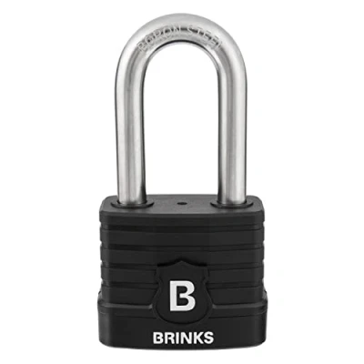 Afbeelding van BRINKS 677 52051 Commercieel Weerbestendig XT Plus Serie Hangslot met 2&quot; Borium Stalen Shackle, Zwart, 50MM (Pack van 1)