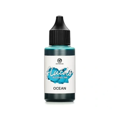 Afbeelding van 30 ml Fluids Alcohol inkt BLUE OCEAN, alcoholische voor Fluid Art, Resin Art en epoxy hars, BLAUW