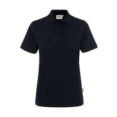 Afbeelding van HAKRO 110 Regular Fit Dames Poloshirt zwart, Effen
