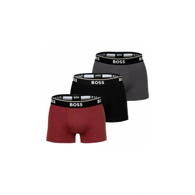 Afbeelding van BOSS Power 3 PACK Boxerbriefs, Heren, Maat: Large, Schwarz grau rot
