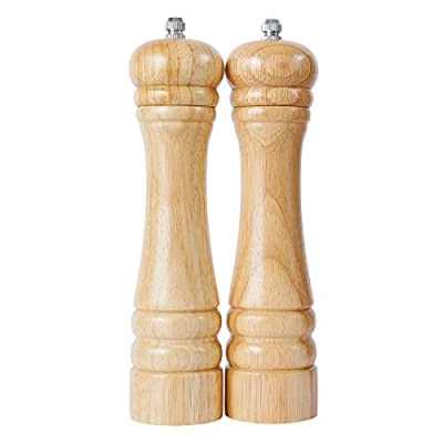 Afbeelding van Pepermolen en Zoutmolen, Harde &amp; Verstelbare Keramische Molen, Rubber hout, 21 cm Hoogte