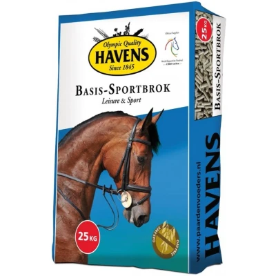 Afbeelding van Havens Basis Sportbrok 25 kg Paarden Havervrij 100% Natuurlijk Conditiebrok Voor alle en Pony&#039;s in lichte of matige Inspanning
