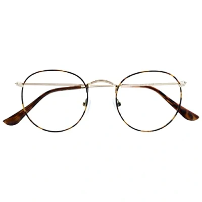 Afbeelding van Opulize Sol Blauw Licht Blokkerende Bril Cool Metalen Retro Vermindert Glans Anti Hoofdpijn Verbeteren Slaap Computer Gaming Mens Womens B94, Bruine schildpad, 0.00 Magnification
