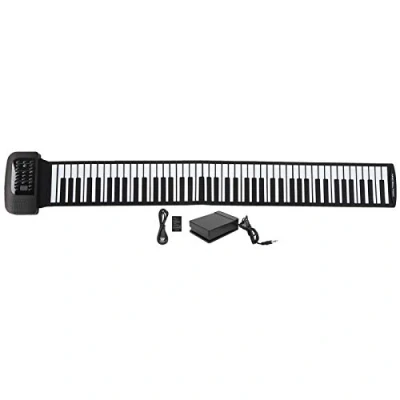 Afbeelding van Handgerolde piano, 88 toetsen, oprolbare siliconen draagbare en oplaadbare elektronische waterdicht, professioneel audiostructuurdesign, voor volwassenen (88)