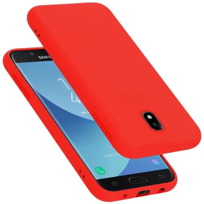 Afbeelding van Cadorabo Hoesje geschikt voor Samsung Galaxy J7 2017 Case in LIQUID ROOD Beschermhoes TPU silicone Cover