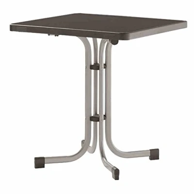 Afbeelding van Sieger 231/A Boulevard klaptafel met mecalit Pro plaat 70 x cm, stalen buisframe grafiet, tafelblad leisteendecoratie, antraciet