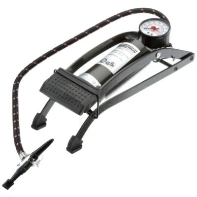 Afbeelding van Bruder Mannesmann Voetpomp grijs 2 bar 1 cilinder manometer Fietspompen