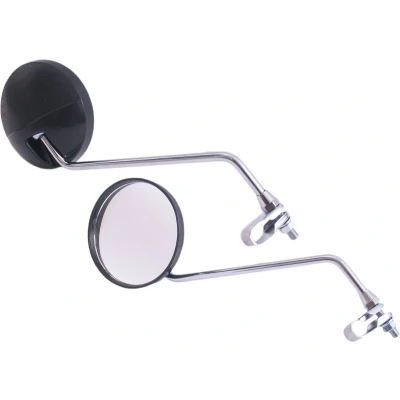 Afbeelding van Edge Spiegelset met klem M8 helder glas ronde vorm zwart / chroom