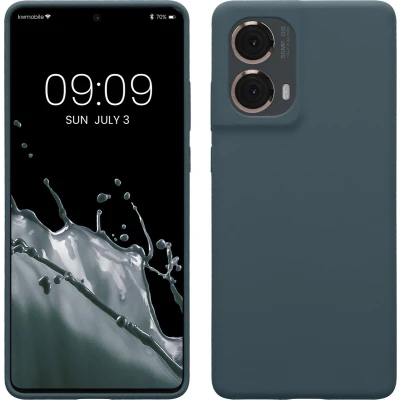 Afbeelding van kwmobile telefoonhoesje geschikt voor Motorola Moto G85 5G Hoesje met siliconen coating Smartphone case in leisteen