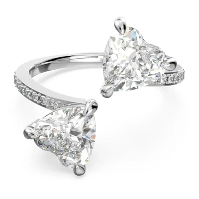 Afbeelding van Swarovski 5535191 Ring Attract Soul zilverkleurig wit