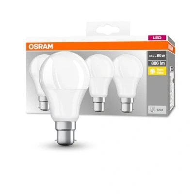 Afbeelding van OSRAM 4058075819511 LED lamp Energielabel F (A G) B22d Peer 8.5 W = 60 Warmwit (Ø x l) mm 107 4 stuk(s)