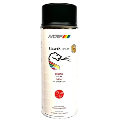 Afbeelding van Crafts Motip kunststof bumper verf zwarte spray spuitbus voor plastic zwart mat 400 ml