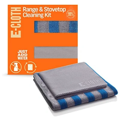 Afbeelding van E Cloth Range &amp; Kookplaat Reinigingsset, Herbruikbare Premium Microvezel Reinigingsdoek, Ideale Oven Glas Fornuis Top Cleaner, 100 Wash Promise, Blauw Grijs, 2 Doeken Kit