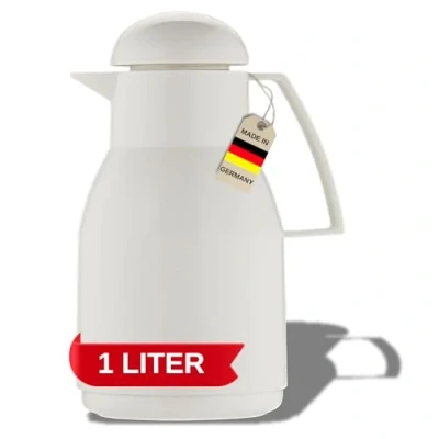 Afbeelding van Helios thermoskan top van hoogglanzend hard plastic met draaisluiting, wit, 1 l